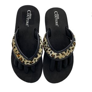 Pedi Couture leopard print pedicure sandals (S)